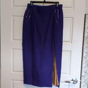 Criscione New York Vintage Purple And Gold Sequenced Pencil Skirt